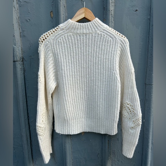 Vince Cream mock alpaca wool turtleneck with crochet, size xs - Picture 3 of 11